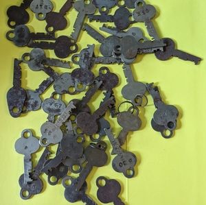Vintage school keys, Lot of 40 keys in random assortment.
